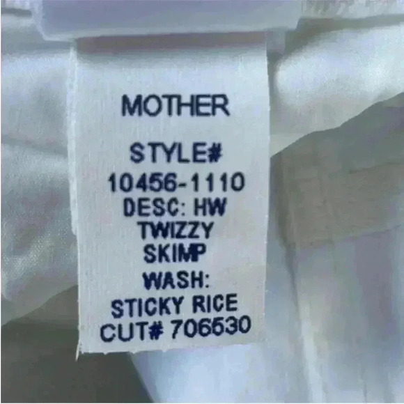 MOTHER The Twizzy High Waist Jeans in Sticky Rice Size 24 NWT - Picture 6 of 12